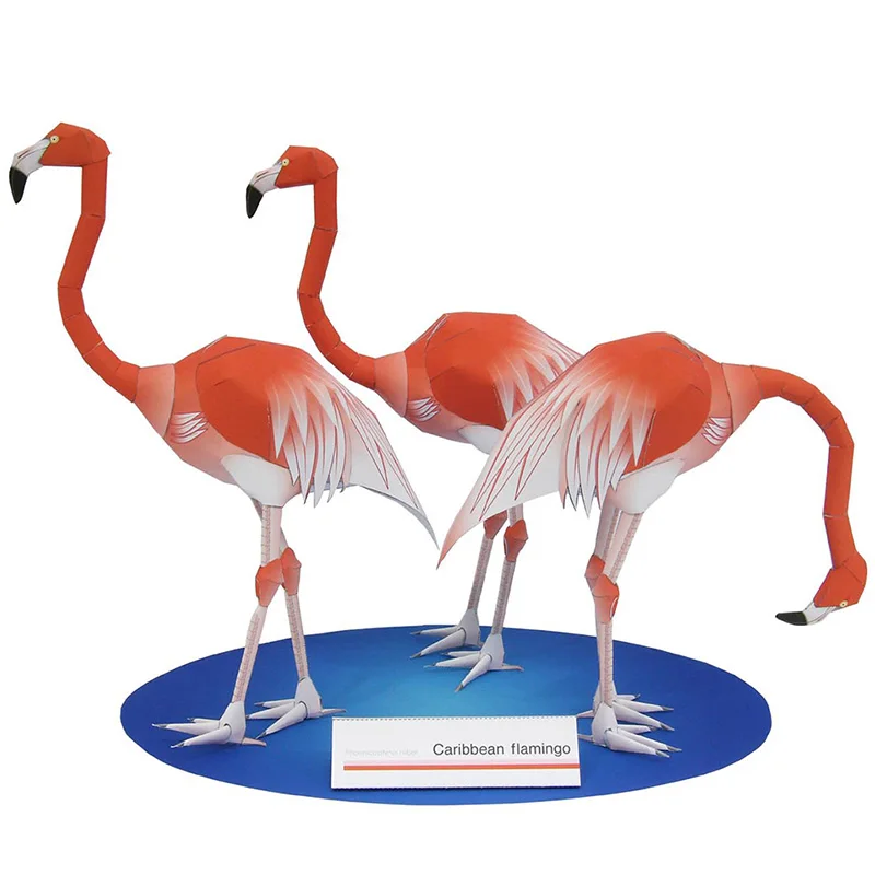 Kid Toys And Craft - Flamingo caribe dobrável três pássaros origami