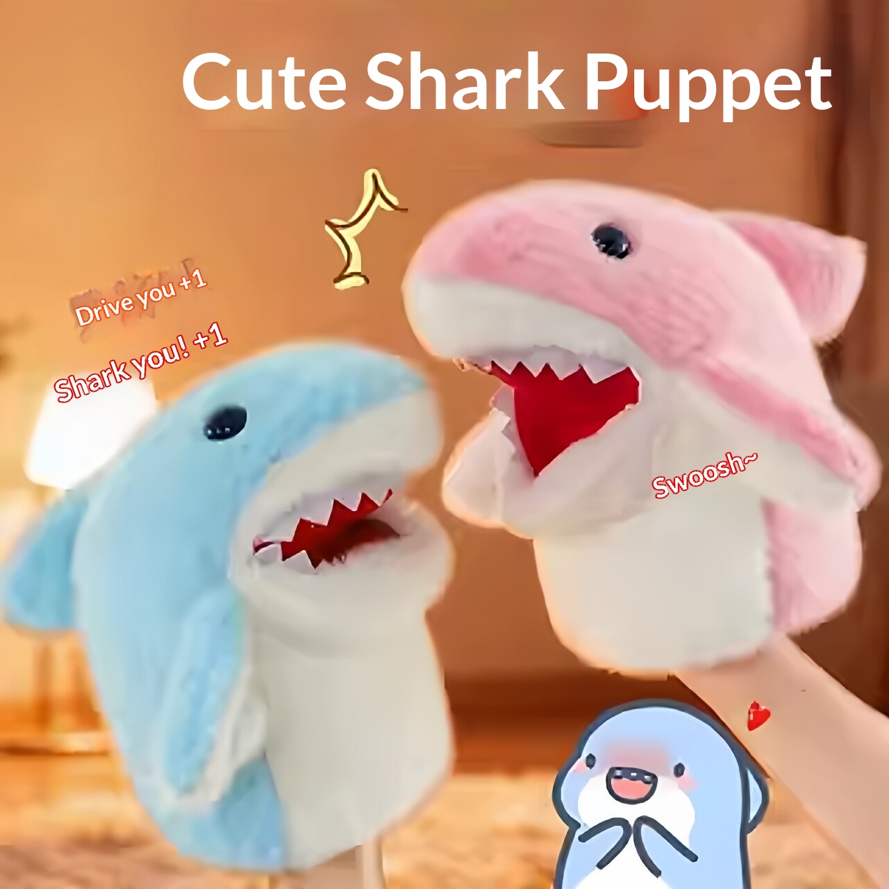 Kids Toys Idea - Fantoches de Tubarão de Pelúcia, Brinquedo