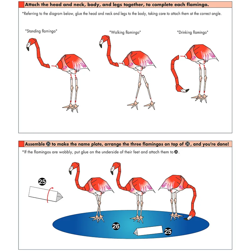 Flamingo caribe dobrável três  - Kid Toys And Craft avaliação e preço