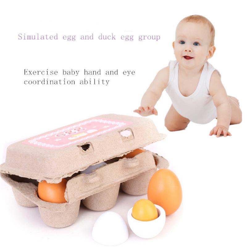 6 pçs cozinha de madeira ovos  - Kids Toys Play Egg avaliação e preço