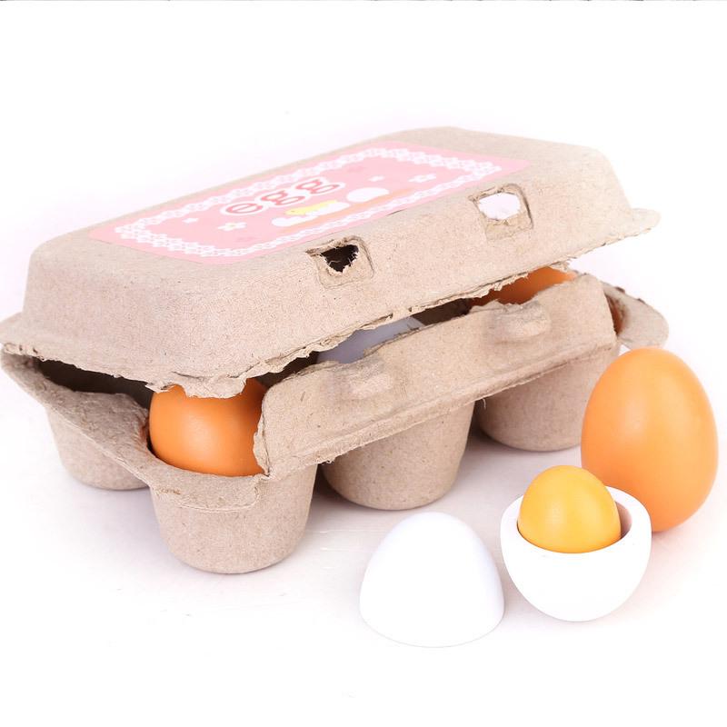 6 pçs cozinha de madeira ovos  - Kids Toys Play Egg avaliação e preço