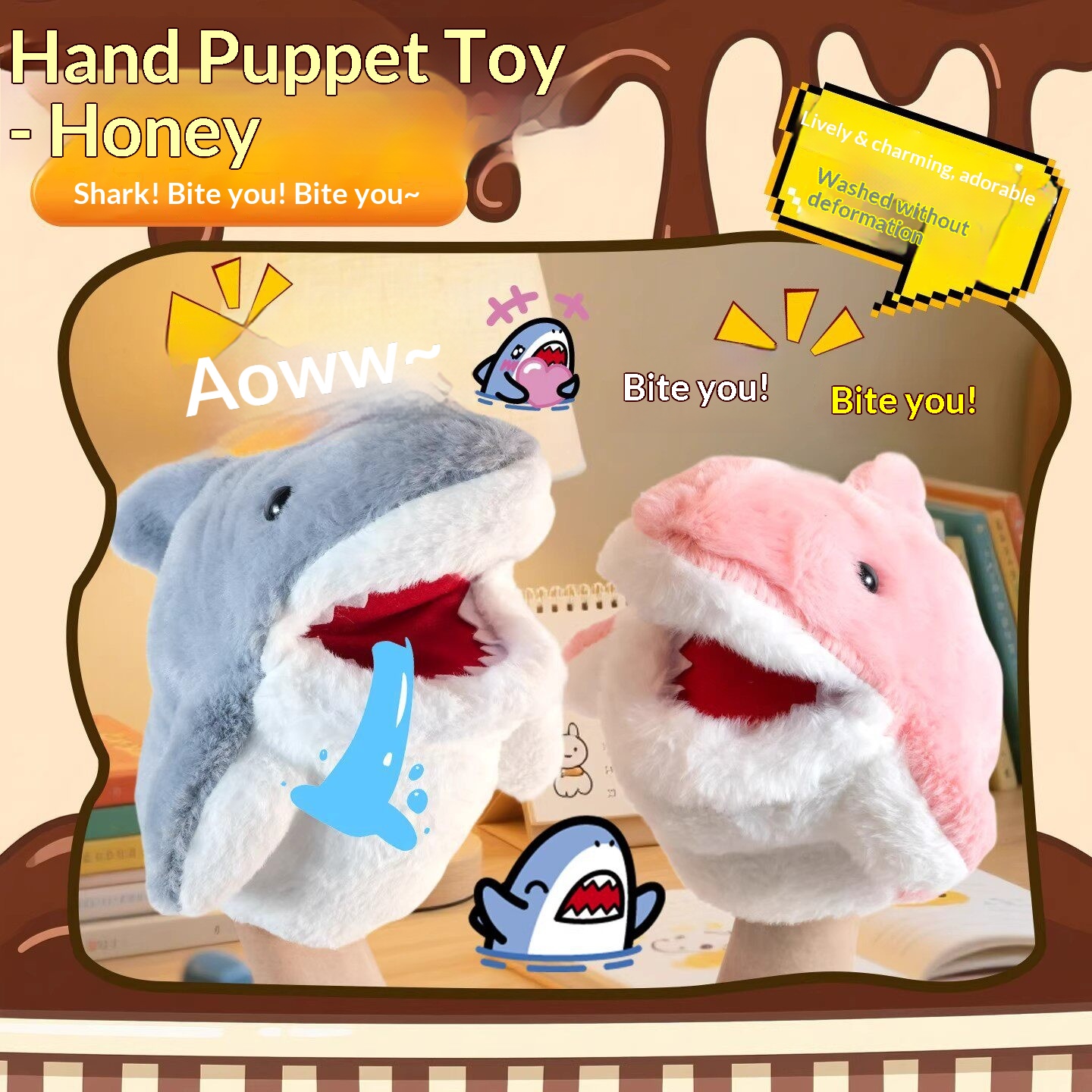 Fantoches de Tubarão de Pelúci - Kids Toys Idea avaliação e preço