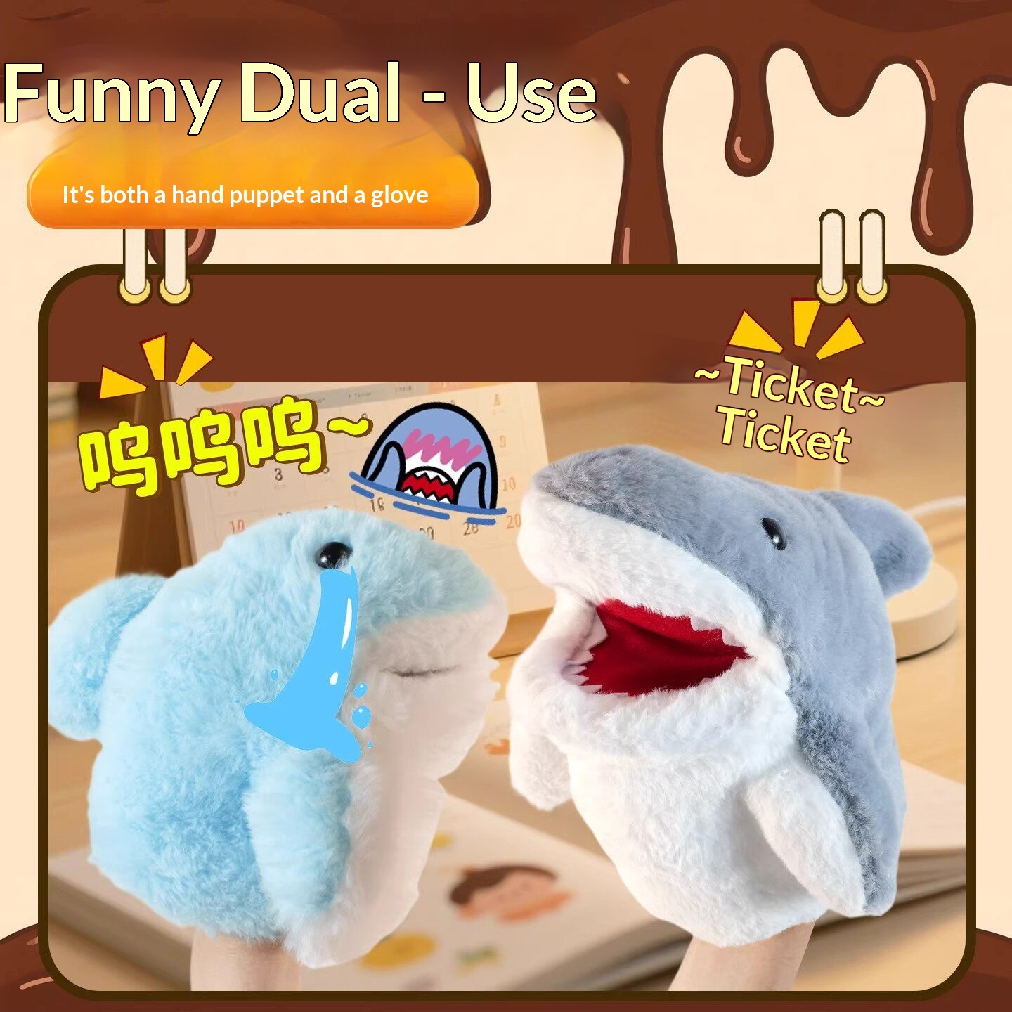 Fantoches de Tubarão de Pelúci - Kids Toys Idea avaliação e preço